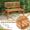 Costway Patio Acacia Wood Bench 2-Person Slatted Seat Backrest 800 Lbs Outdoor Natural
